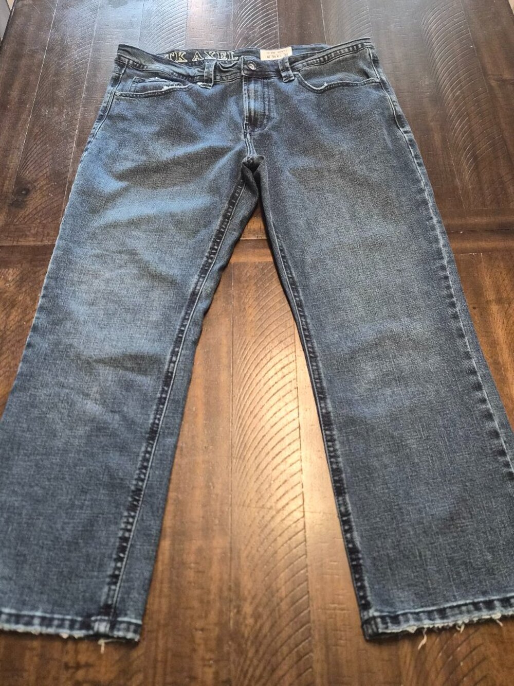 TK Axel Jeans Size 36x30 Mens Slim Boot Blue Denim Flap Pockets Stretch G104
